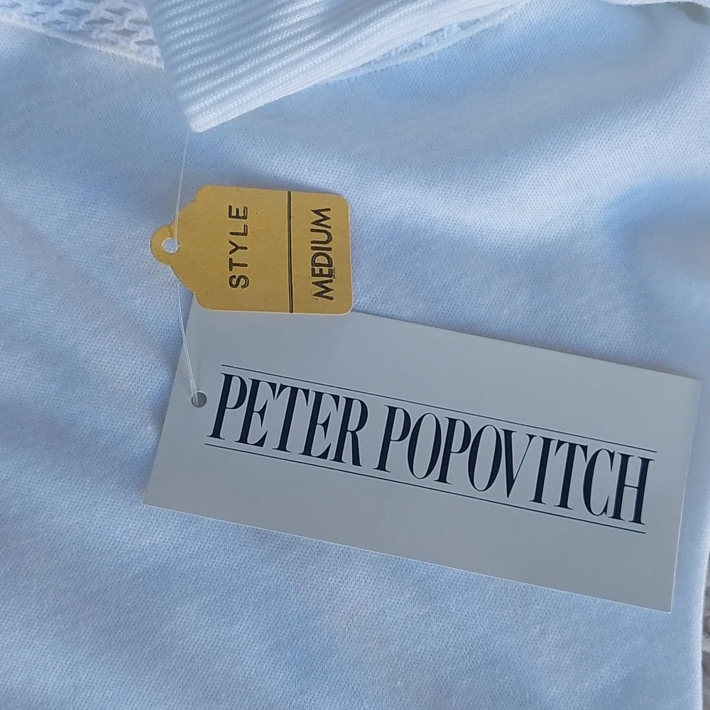 Peter Popovitch Vintge Top White with Boat Applica and Mesh Feature Size Med NWT - Picture 6 of 8